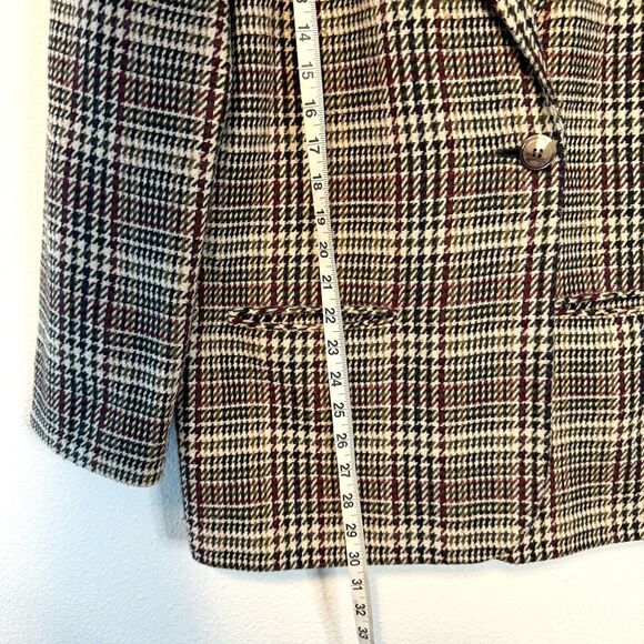 Vintage Sag Harbor Wool Plaid Houndstooth Blazer Jacket Size 16 - Picture 6 of 10
